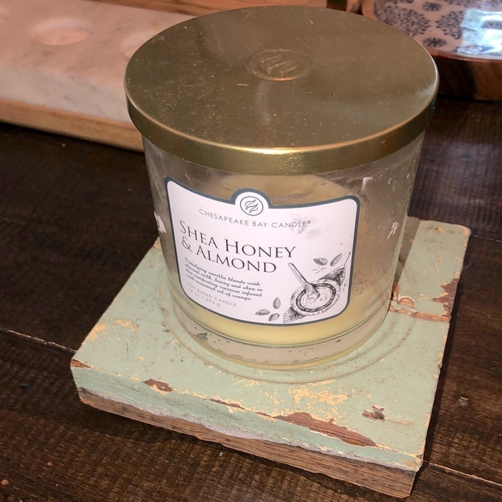 Vintage style farmhouse wood block decor